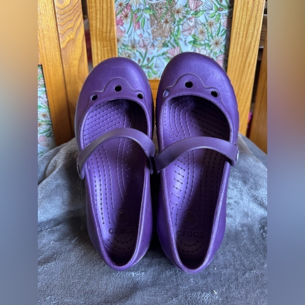 CROCS Purple Mary Jane Shoes Y2k Comfy Lightweight Sz 5